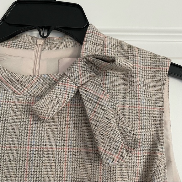 Gal Meets Glam Philippa Anthropologie Plaid Bow-Tie Mini Dress - Picture 8 of 10